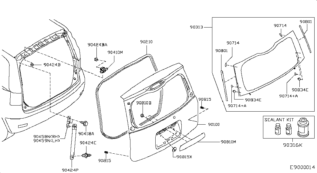 Петля крышки багажника левая для Ниссан Ноут 2005-2009