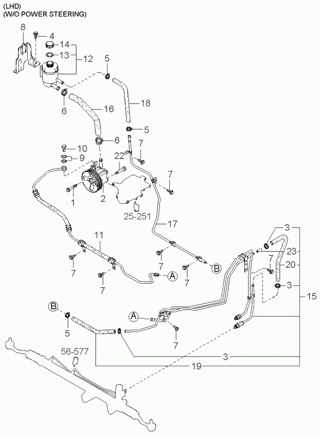 Насос ГУР для Киа Соренто 2002-2006