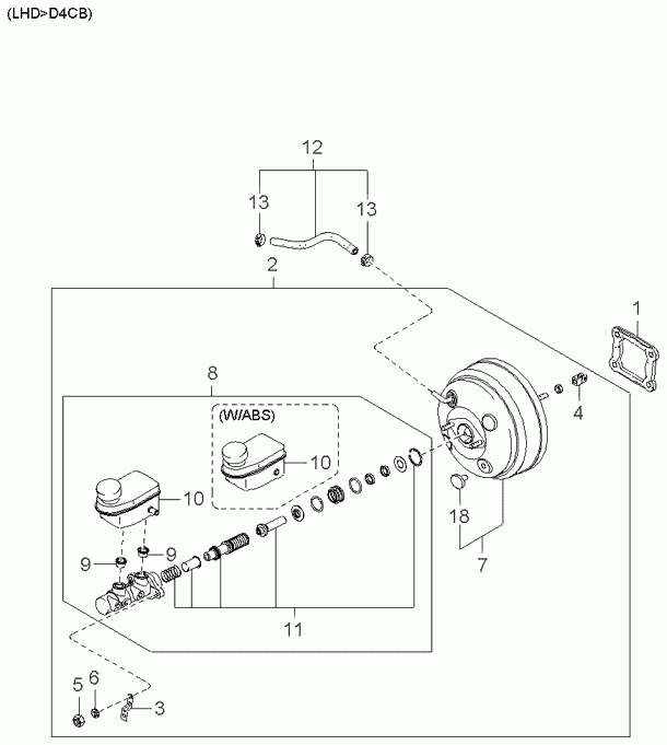 Усилитель тормозов для Киа Соренто 2002-2006