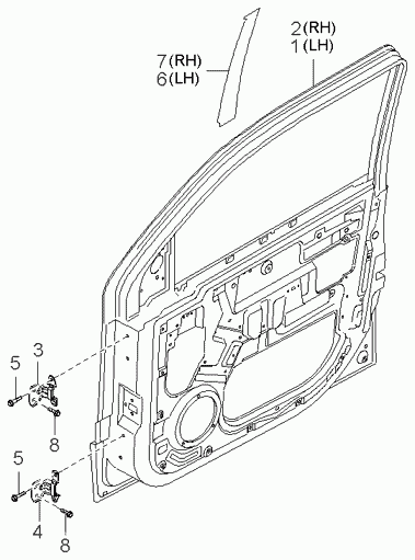 Дверь передняя правая для Киа Соренто 2002-2006