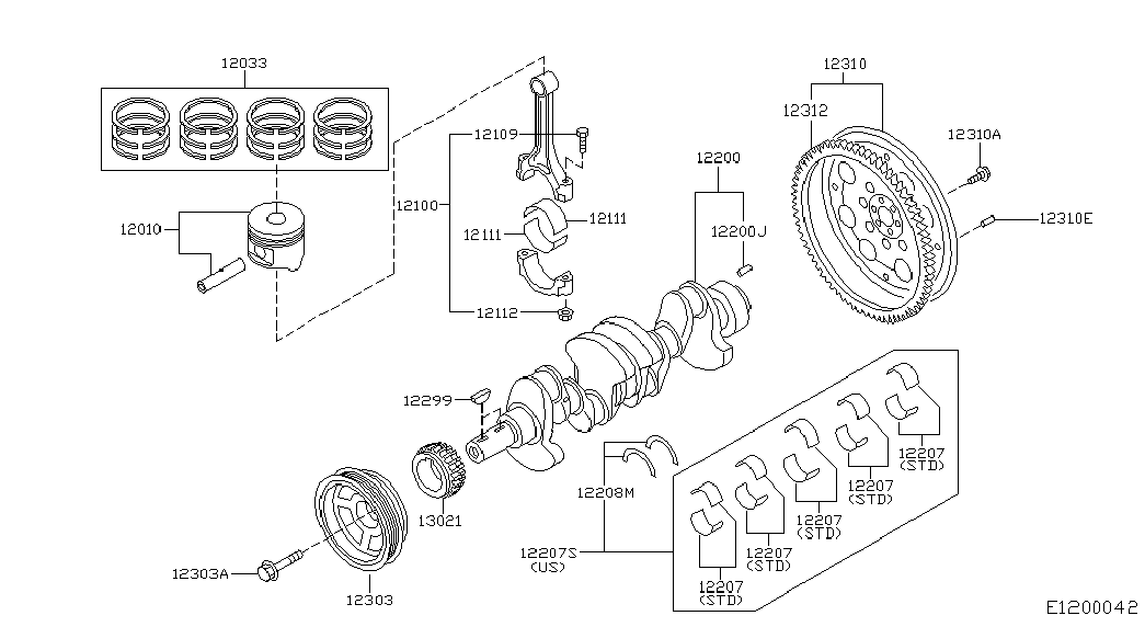 Шкив коленвала для Ниссан Ноут 2009-2013