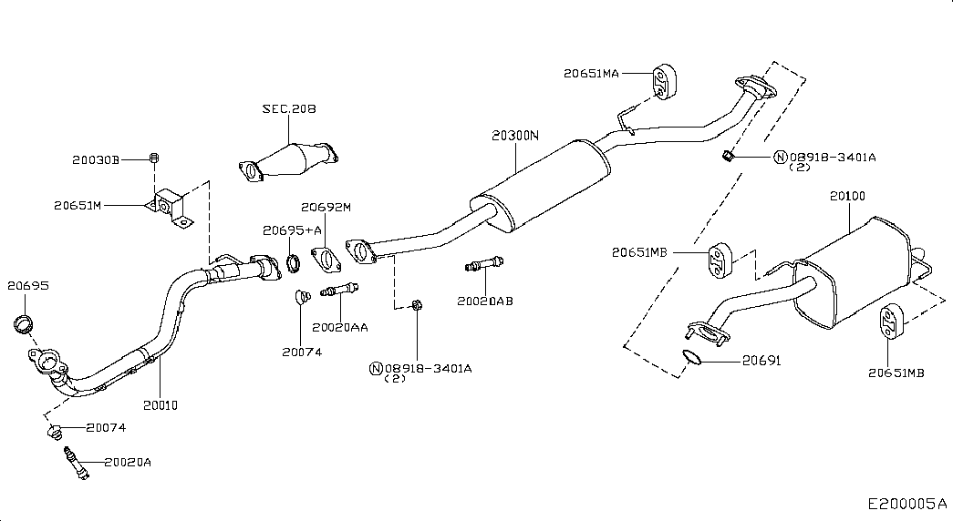 Приёмная труба для Ниссан Ноут 2009-2013