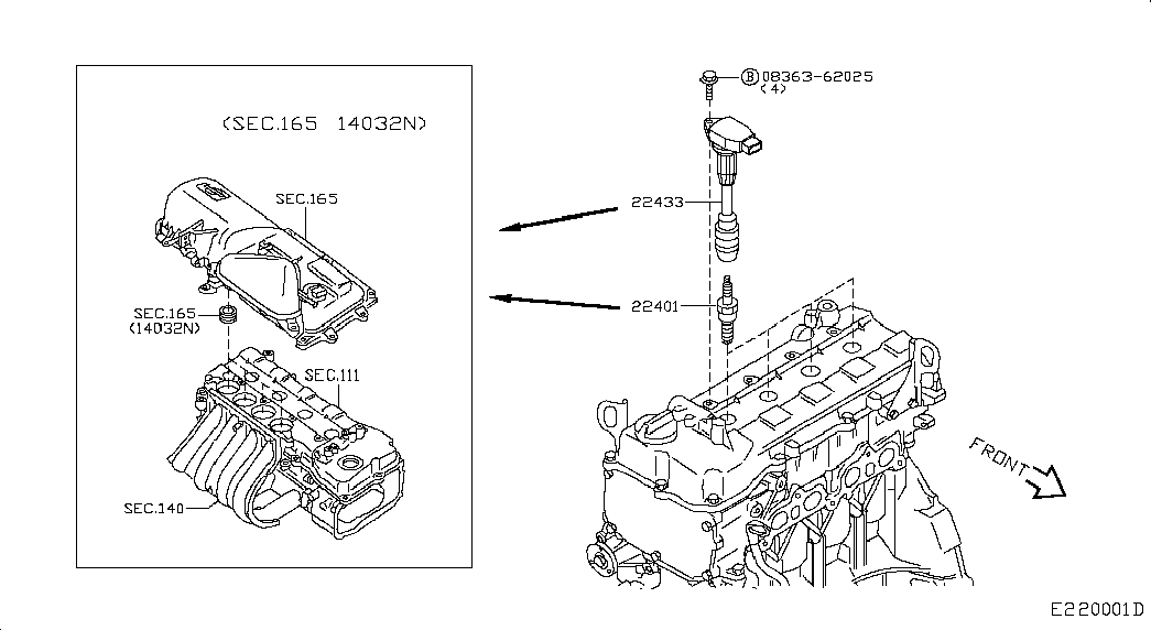 Катушка зажигания для Ниссан Ноут 2009-2013