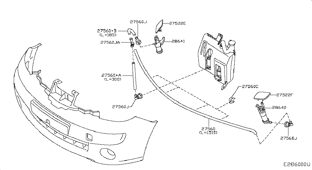 Фаро-омыватель левый для Ниссан Ноут 2009-2013