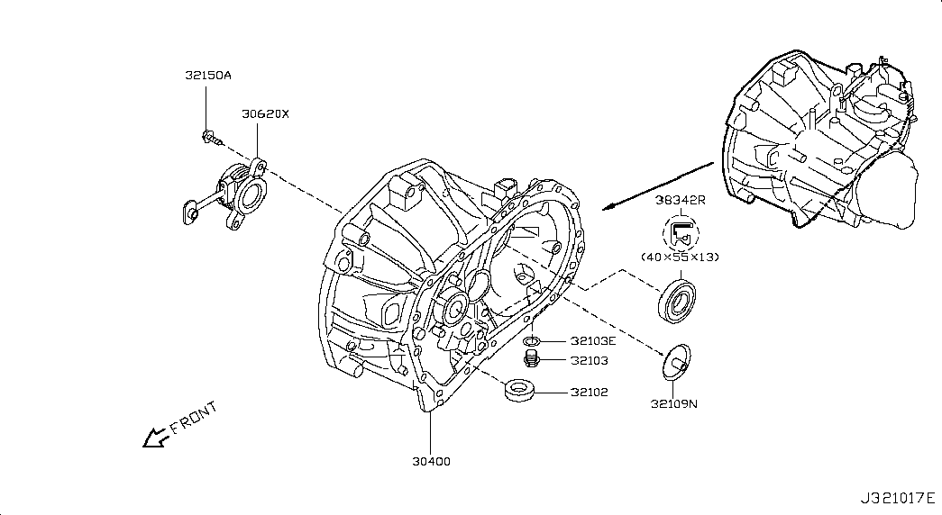 Корпус АКПП для Ниссан Ноут 2009-2013