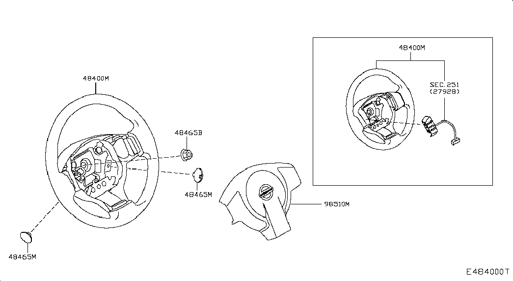 Подушка безопасности водителя для Ниссан Ноут 2009-2013