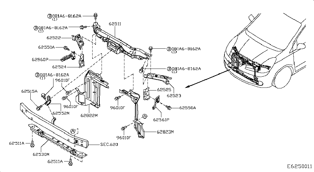 Панель передняя-телевизор для Ниссан Ноут 2009-2013