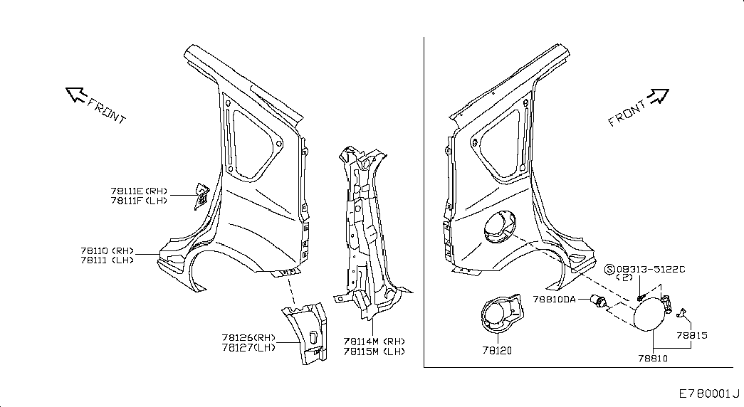 Крыло заднее левое для Ниссан Ноут 2009-2013