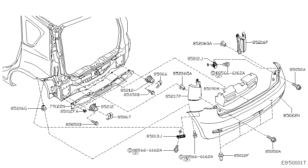 Усилитель заднего бампера для Ниссан Ноут 2009-2013