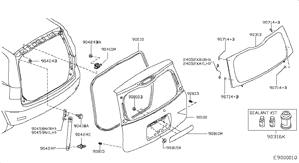 Петля крышки багажника левая для Ниссан Ноут 2009-2013