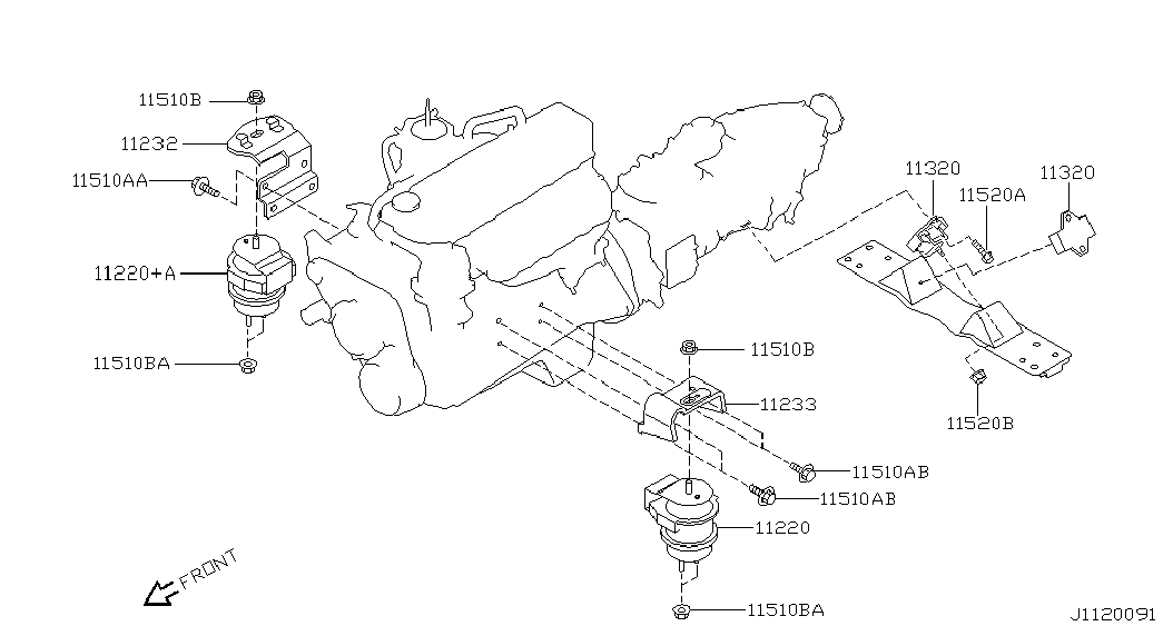 Подушка двигателя задняя для Ниссан Патрол 2004-2018