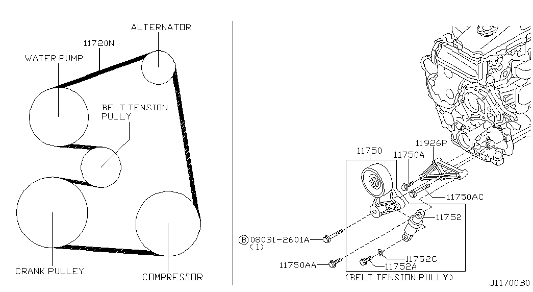 Ролик приводного ремня для Ниссан Патрол 2004-2018
