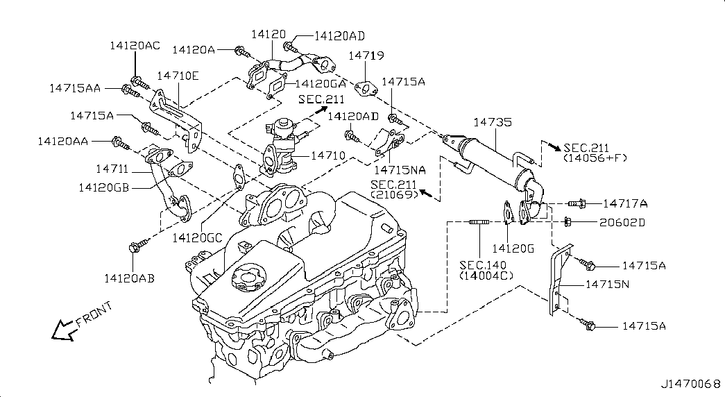 Клапан ЕГР для Ниссан Патрол 2004-2018