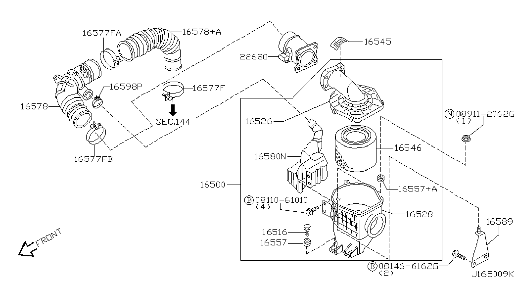 Резонатор воздушного фильтра мотора для Ниссан Патрол 2004-2018