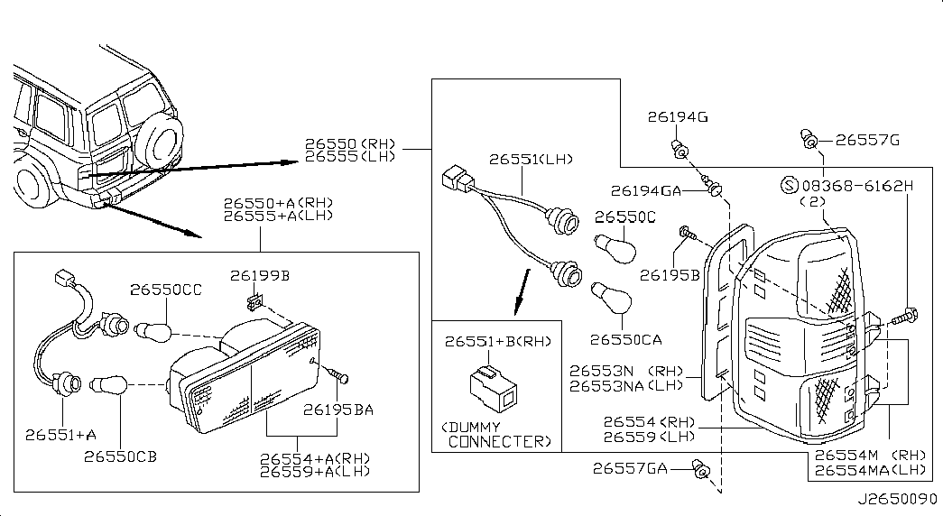 Фонарь задний правый на крыле для Ниссан Патрол 2004-2018