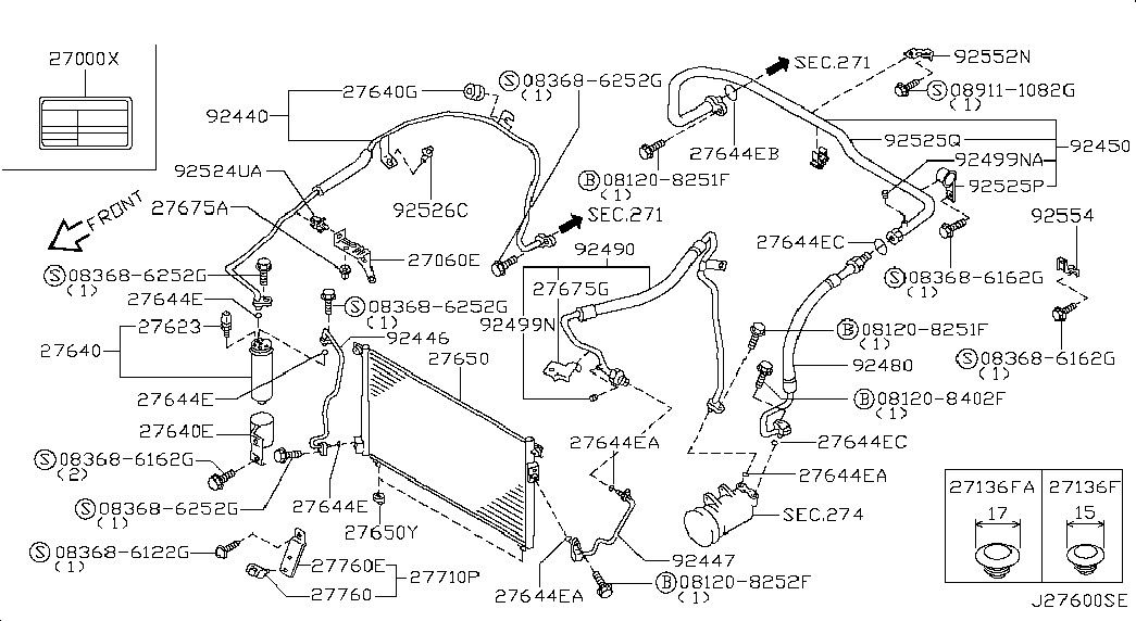 Радиатор кондиционера в сборе для Ниссан Патрол 2004-2018