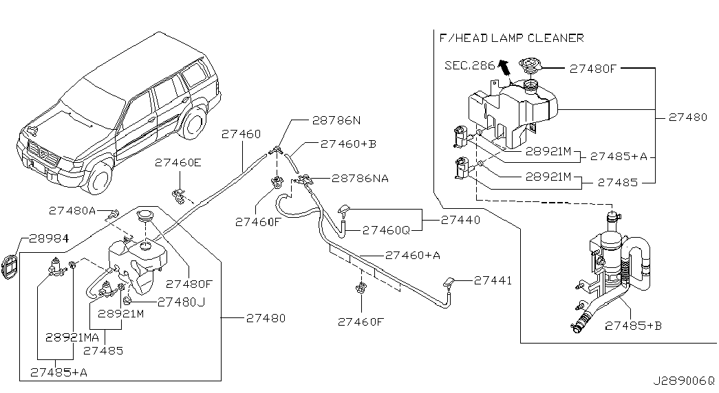 Фаро-омыватель правый для Ниссан Патрол 2004-2018