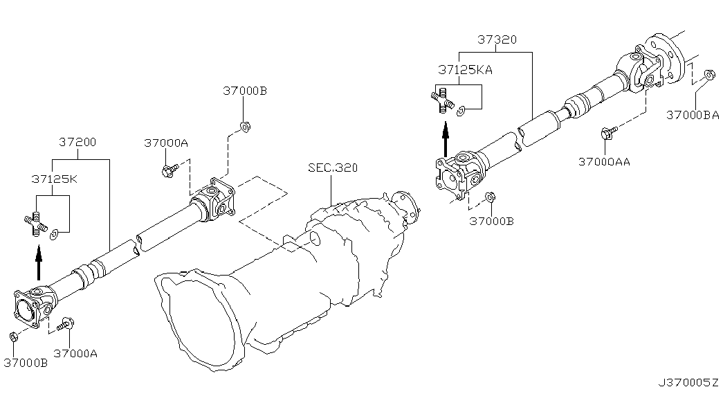 Карданный вал передний для Ниссан Патрол 2004-2018