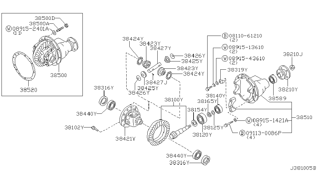 Редуктор передний для Ниссан Патрол 2004-2018