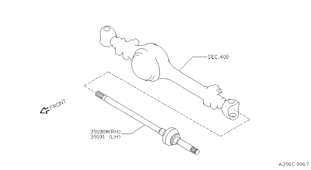Приводной вал передний левый для Ниссан Патрол 2004-2018