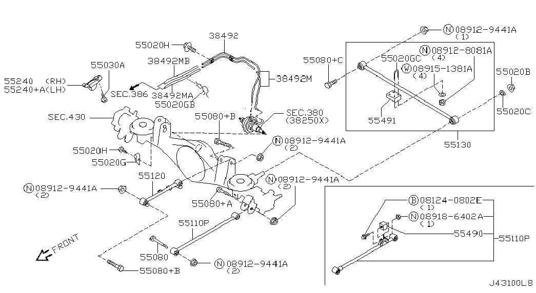 Рычаг задний нижний левый для Ниссан Патрол 2004-2018