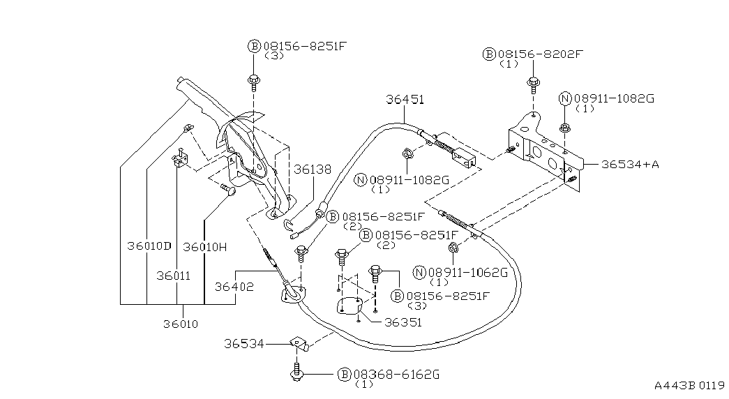 Рычаг стояночного, ручного тормоза для Ниссан Патрол 2004-2018