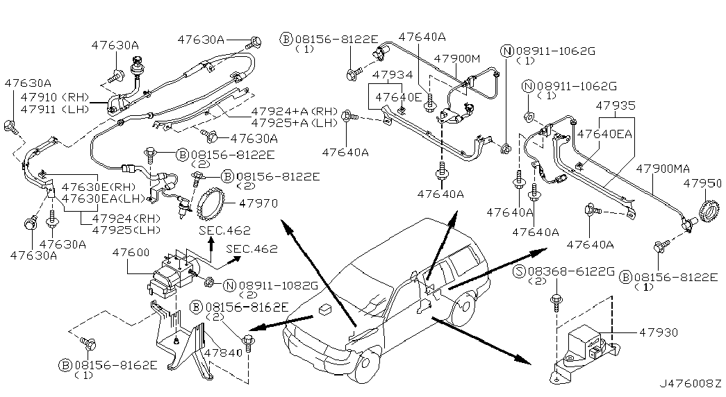 Датчик АБС задний левый для Ниссан Патрол 2004-2018