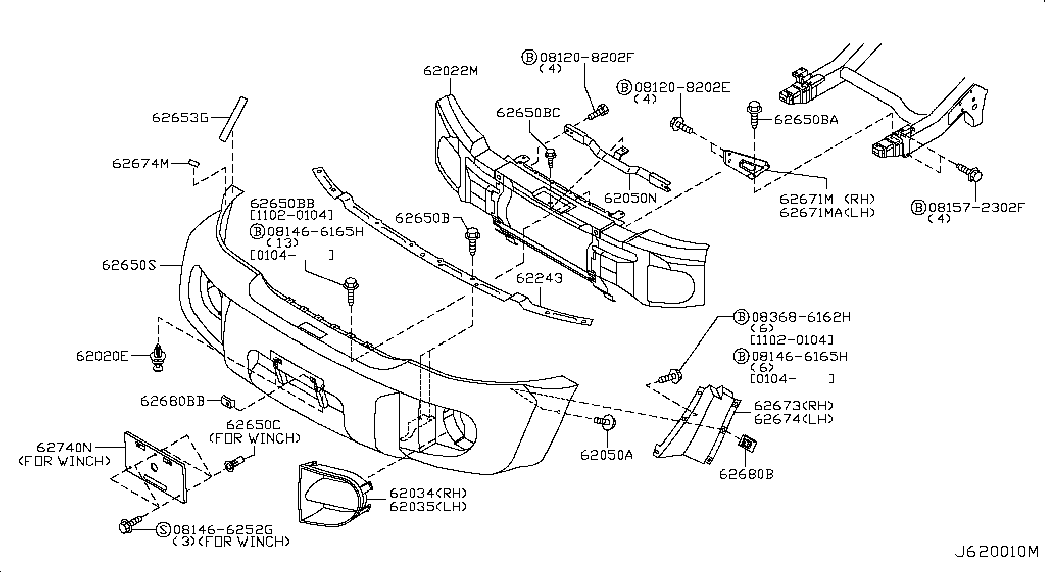 Бампер передний для Ниссан Патрол 2004-2018