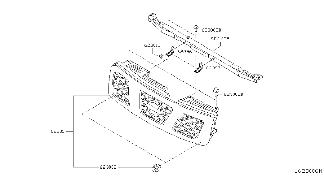 Решетка радиатора для Ниссан Патрол 2004-2018