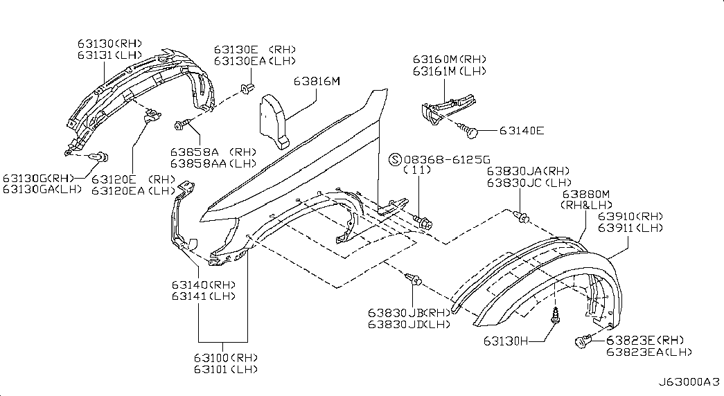 Подкрылок передний правый для Ниссан Патрол 2004-2018