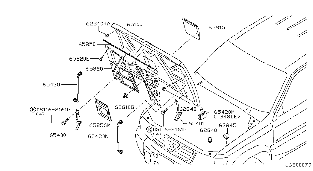 Амортизатор капота левый для Ниссан Патрол 2004-2018
