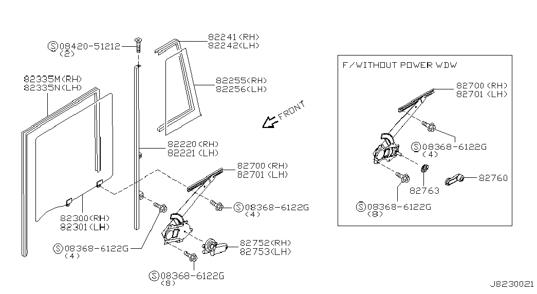Стекло задней правой двери для Ниссан Патрол 2004-2018