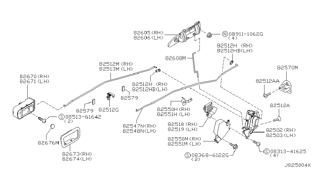 Ручка задней правой двери для Ниссан Патрол 2004-2018