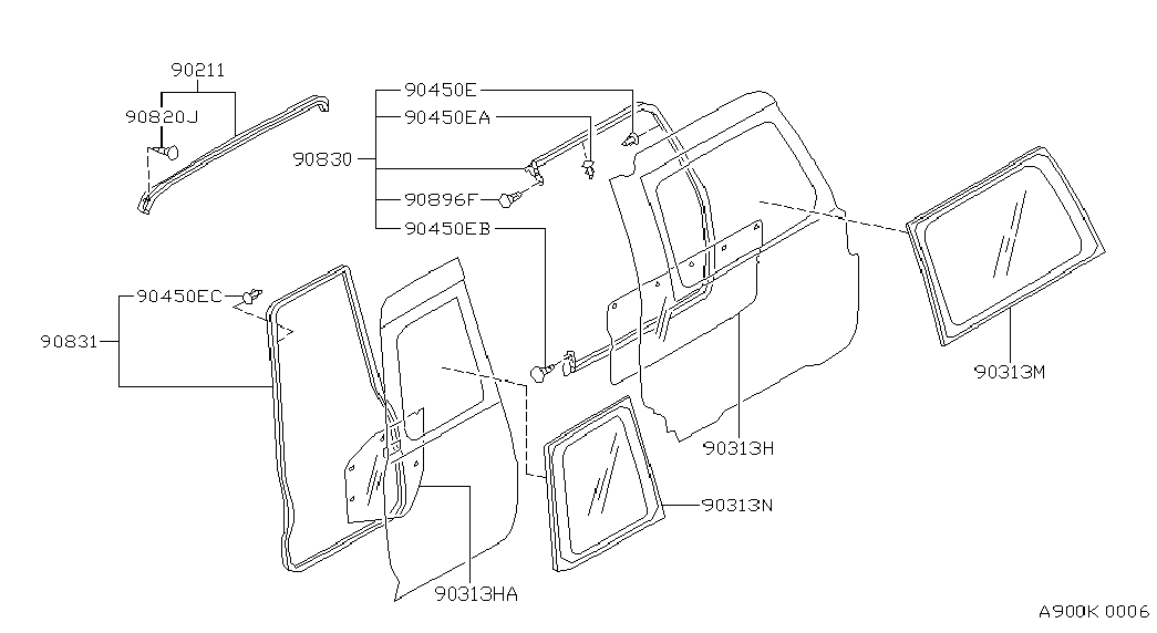 Стекло заднее для Ниссан Патрол 2004-2018