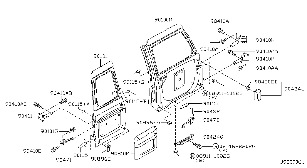 Петля крышки багажника правая для Ниссан Патрол 2004-2018