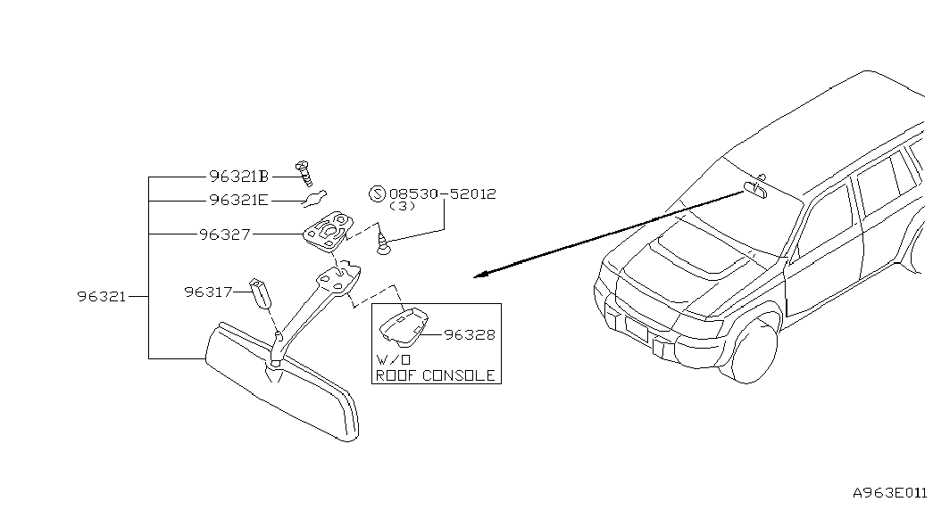 Зеркало внутрисалонное для Ниссан Патрол 2004-2018