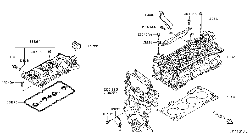 Клапанная крышка для Nissan Juke 2010-2014
