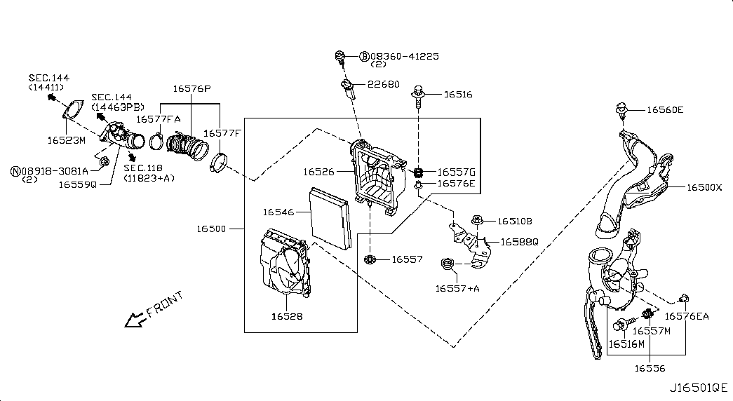 Фильтр воздушный-моторный для Nissan Juke 2010-2014
