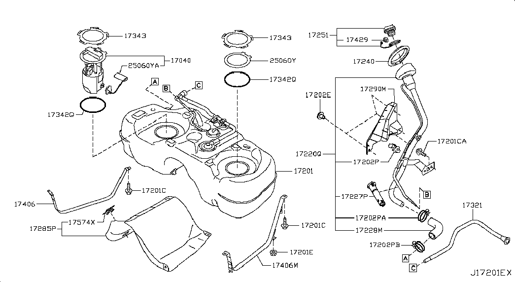 Горловина заливная бака топливного для Nissan Juke 2010-2014
