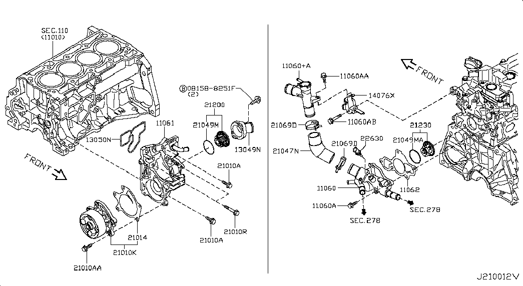 Корпус термостата в сборе для Nissan Juke 2010-2014