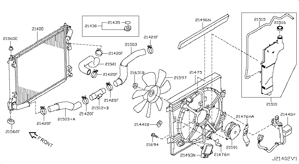 Диффузор вентилятора двигателя для Nissan Juke 2010-2014