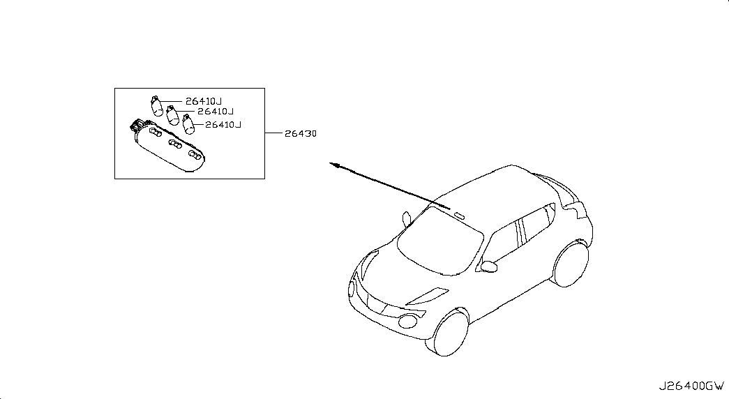 Фонарь салона для Nissan Juke 2010-2014