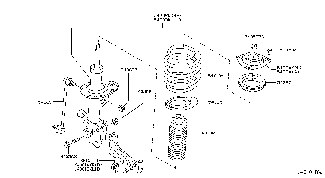 Пружина передняя для Nissan Juke 2010-2014
