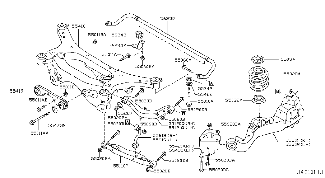 Рычаг задний верхний правый для Nissan Juke 2010-2014
