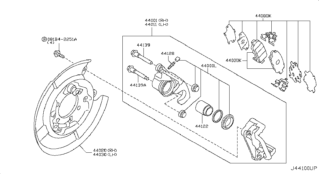 Колодки тормозные задние для Nissan Juke 2010-2014