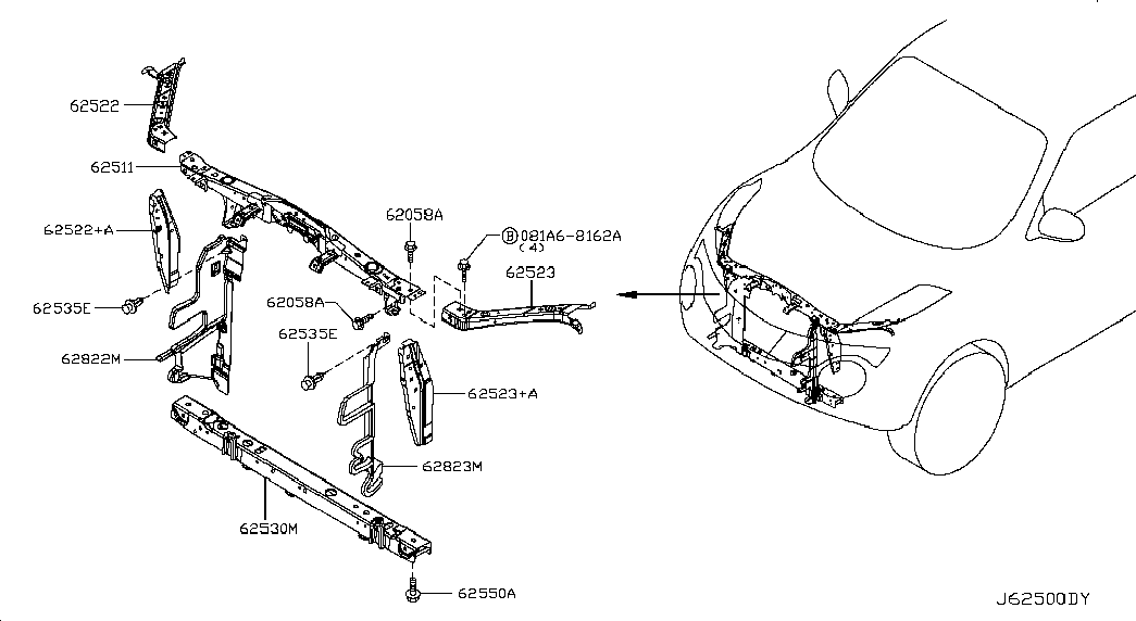 Панель передняя-телевизор для Nissan Juke 2010-2014
