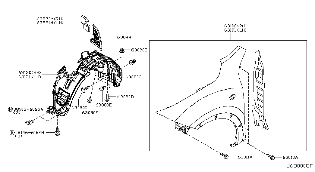 Крыло переднее правое для Nissan Juke 2010-2014