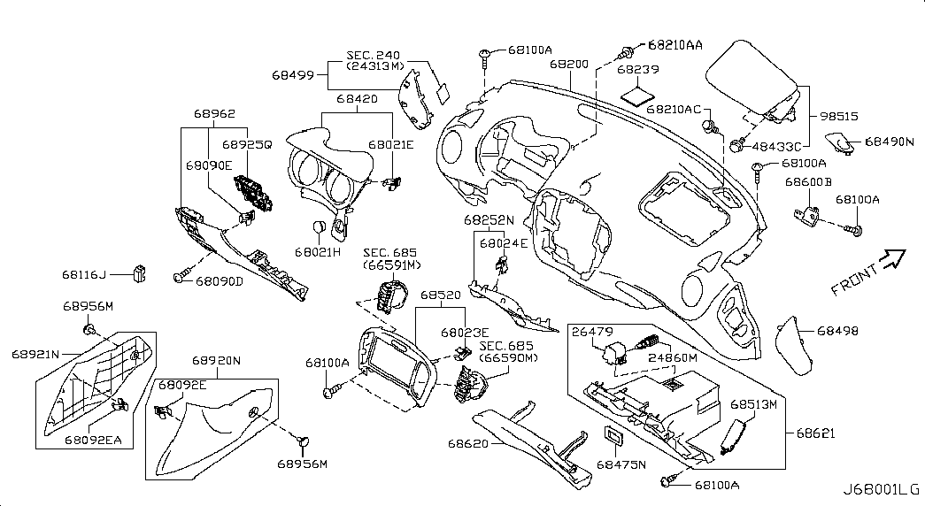 Подушка безопасности пассажира для Nissan Juke 2010-2014