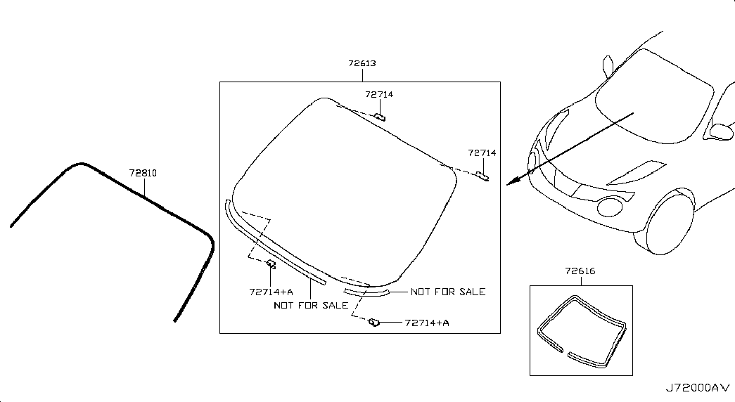 Лобовое стекло для Nissan Juke 2010-2014