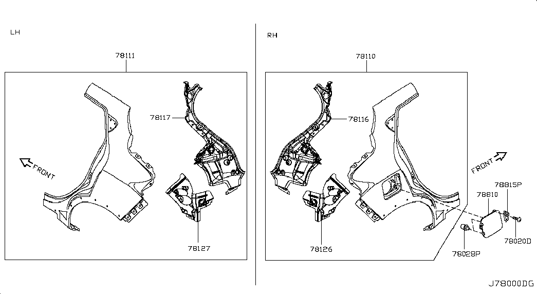 Крыло заднее правое для Nissan Juke 2010-2014